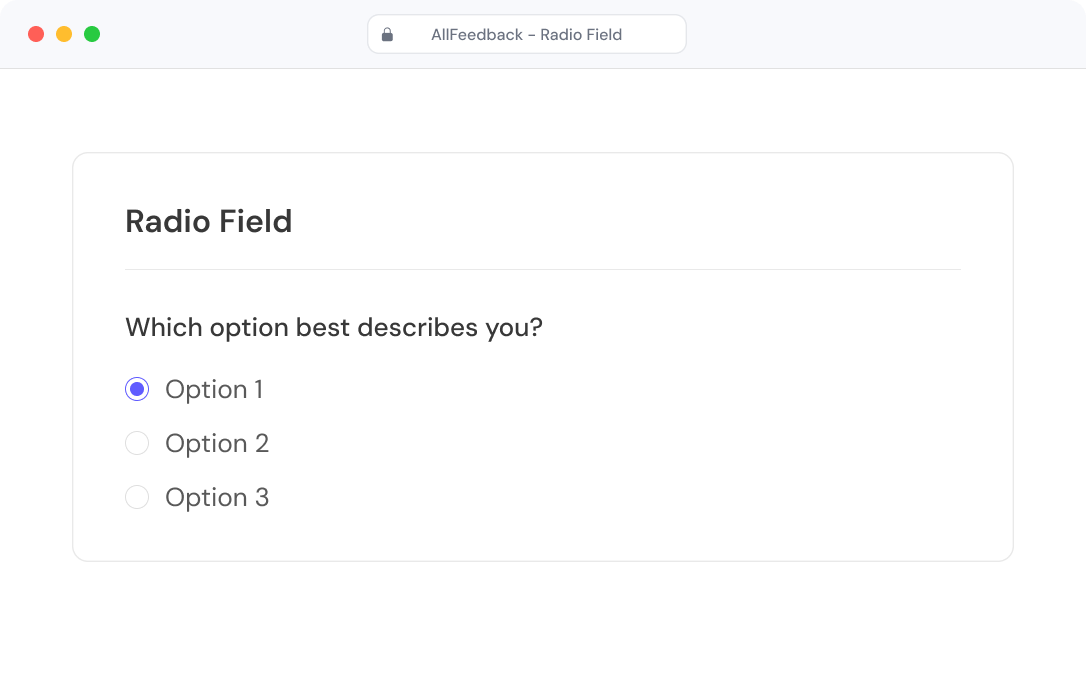 Radio Buttons field preview