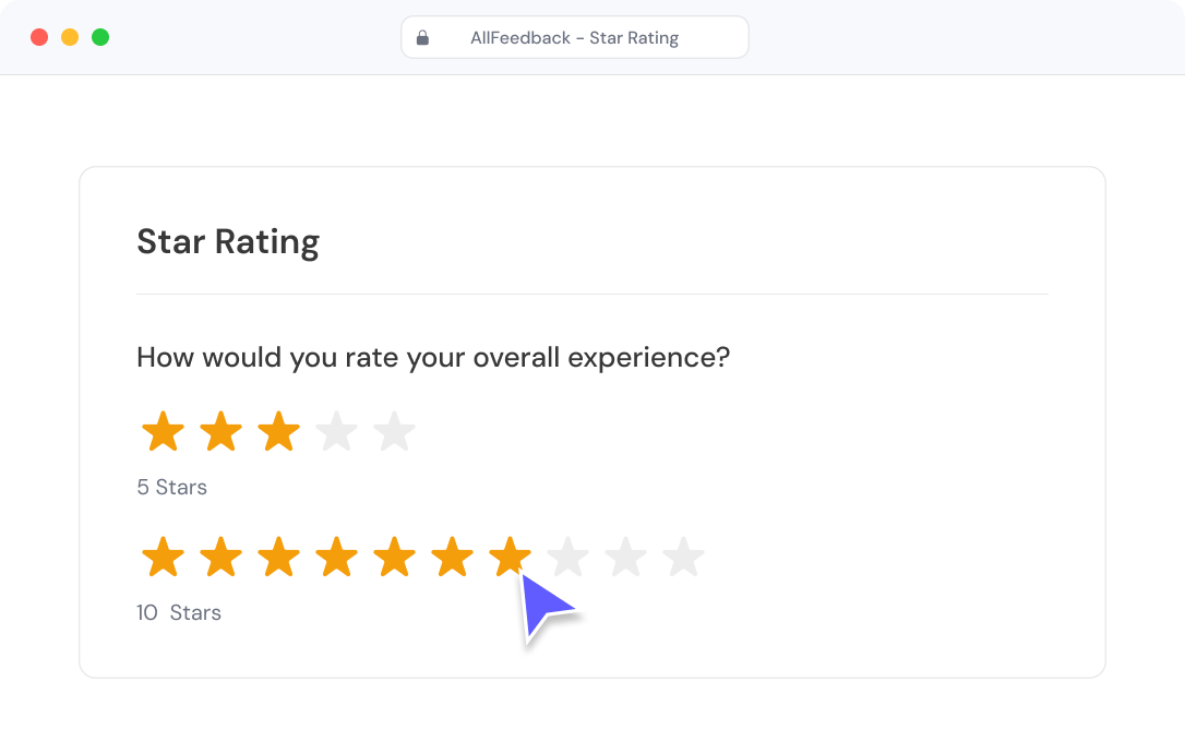 Star Rating field preview